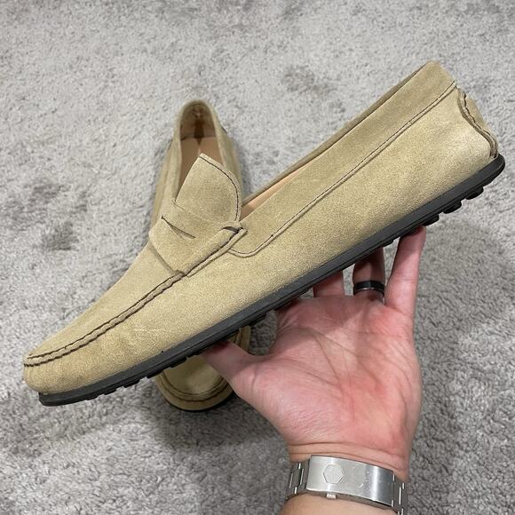 M. Gemi Pastoso Moccasin Italian Driver Mens Sz 13 (EU 47) Taupe Beige Suede